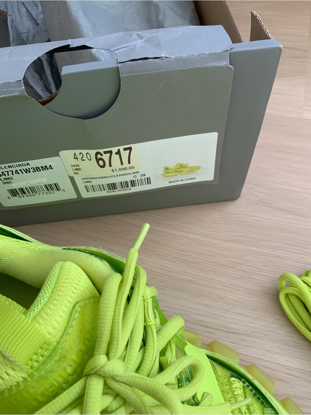 Balenciaga Neon Yellow Triple-Sole Trainer Sneakers - Picture 9 of 10